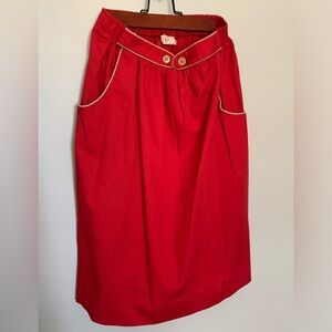 Red Cotton Skirt